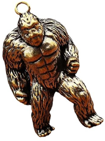 ABOOFAN Messing Gorilla Statue Klein Hängend Schlüsselanhänger Skulptur Retro Schreibtischschmuck Tierfigur Vintage Dekor