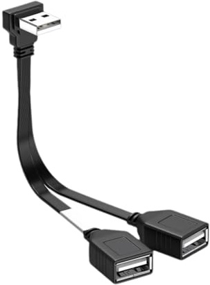 Cavo splitter USB con 90 gradi maschio a doppia porta femmina per ricarica rapida e trasferimento dati adattatore USB