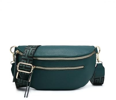 JFY Canvas Strap Bum Bag with Tassels (Teal)