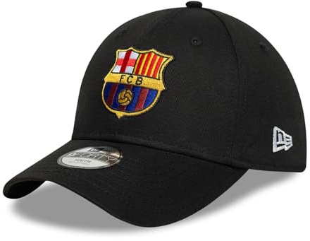 New Era FC Barcelona Football Club Offizielle 2026 Merchandise Core Logo Baseball Cap Mütze verstellbar Schwarz Kinder Jugend