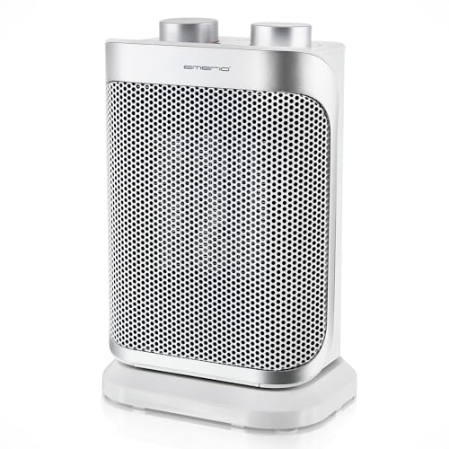 EMERIO Heizlüfter | für Räume bis 15 m² | 1500W | IP21 | PTC-Heizelement (Keramik) | 2 Heizstufen | Einstellbarer Thermostat | Oszillierend | Ventilatorfunktion | Kippschutz | FH-110691.4