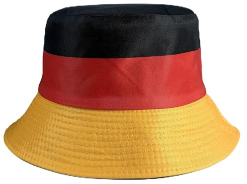 HOMAVEL Deutschland Fischerhut Bucket Hat Flagge Fanartikel Oktoberfest | Fischerhut mit Deutschland Flagge, Anglerhut Sonnenhut Unisex, Fanartikel für Oktoberfest, Bundesliga, Public Viewing Stadion