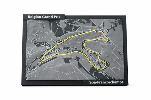 Alupedia 3D Motorsport Spa Rennstrecken Wandbild – Hochwertiger 3D-Druck Tablo (18×24cm) – Rennkunst Deko für Wand, Büro & Geschenk