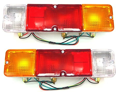 Sparepartseller Suzuki Rückleuchten-Set für links und rechts, Rot/Gelb, für Suzuki Samurai SJ 410, 413 (1986-1995)