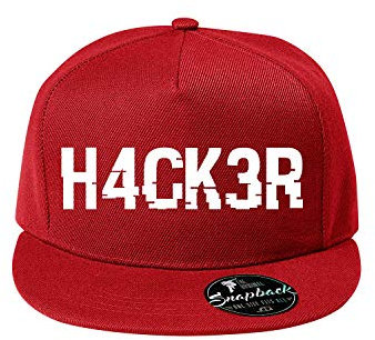 Baumwolle Hacker Baseball Cap, Basecap - Unisex Kappen, Sport, Reisen, Style - Baseballkappe Kappe, Mütze (411-Cap5P-7Rot)