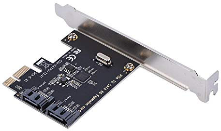 Lazmin Tarjeta controladora SATA PCI Express SATA de 2 Puertos, PCI Express a 6G SATA3.0 Adaptador de Tarjeta controladora de expansión SATA III de 2 Puertos