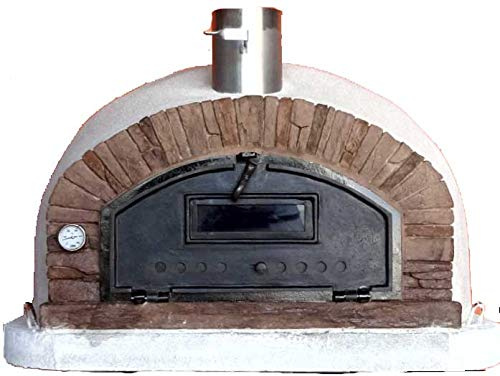 Steinbackofen Pizzaofen Buenaventura AL 100 rot inkl. Kaminrohr und Regenhut