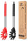 Juego de 2 Tenedores Grandes de Pasta de Silicona, Cuchara para Fideos, Servidor de Espaguetis, Multifuncional Utensilios de Cocina（Negro-Rojo）