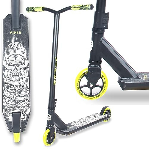 WeLLIFE |Freestyle-Scooter Viper RGX| Professioneller Freestyle-Scooter, HIC-System Lenker, 110mm PU-Räder und Aluminiumfelgen, Abec9 Kugellager, Akrobatischer Roller für Erwachsene und Kinder