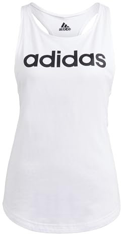 adidas Damen Essentials Loose Logo Tank Top, White / Black, L