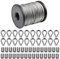50m Drahtseil 1,5mm Edelstahl Stahlseil Draht Seil 7x7, 30 Stück 1,5mm Aluminium Klemme Crimphülsen Drahtseilklemmen, 20 Stück M2 Fingerhut für Geländer Decks, Bild Hängen Set