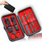 Professional Manicure Stainless Steel Set, 7 pcs Portable Nail Clippers Set, Pedicure Set, Eyebrow Grooming Kit, Nail Care Tools with Luxurious Leather Case