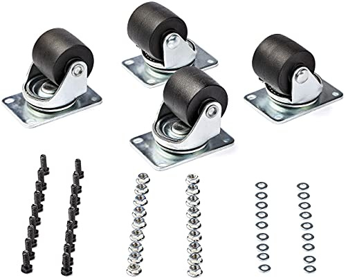 StarTech Schwerlastrollen M6 50mm für 4-Pfosten Racks, 250kg (RKCASTER2) | Lenkrollen, Ersatzrollen, Serverschränke, Netzwerkschränke, Universal, 45x75mm Muster
