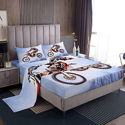 Kinder Bettwäsche Set Rider Extreme Sports 1 Bettlaken + 1 Spannbettlaken + 1 Kissenbezug für Einzelbett