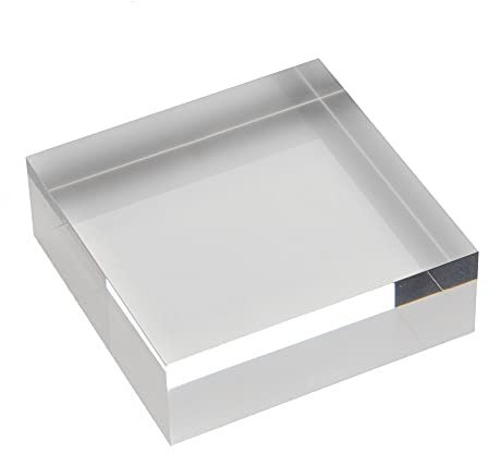 Quadratischer Acrylblock 80x80x20mm transparent, rundum glänzend polierte Seitenkanten/Acryl/Acrylglas - Zeigis®