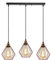 LEDSone 3 Head Rose Gold Vintage Industrial Ceiling Hanging Light Cage Shade Loft Style Metal Ceiling Pendant Lamp for Kitchen Island, Living Room, Dining Room E27 UK Holder Kit (Diamond- Rose Gold)