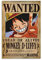 One Piece Luffy Bounty Wanted Poster für Schlafzimmer, Leinwand-Kunst, Poster und Wanddekoration, Bild, 30 x 45 cm