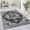 Paco Home Teppich Wohnzimmer Schlafzimmer Kurzflor Vintage Optik Orientalisch Moderne Ornamente Mandala Stil Bordüre, Grösse:200x280 cm, Farbe:Schwarz 3
