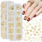NICENEEDED 2 Boxes Christmas Nail Art Sequins, 3D Snowflake Snowman Bell Elk Design Nail Glitters, Holographic Laser Gold Xmas Nail Art Flakes for Christmas Party Nail Decoration