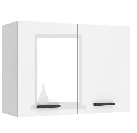 Belini Hängeschrank Küche, Küchenschränke SG. Breite 80 cm. Oberschrank mit 2 Türen, Küchenhängeschränke, Wandschrank Hängend, Weiß Hochglanz