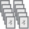 WOLTU Bilderrahmen 15x20cm 10er Set Fotorahmen Holzrahmen mit Passepartout, zum vertikalen oder horizontalen Aufhängen/Aufstellen, Posterrahmen Collage Wanddeko, Grau