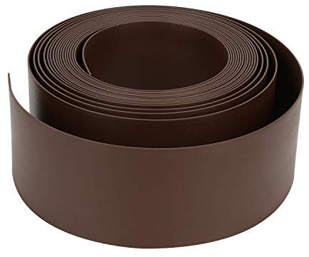 Daromigo Rasenkante Mähkante Rasen Gartenumrandung Beetumrandung Beeteinfassung Profilkante Pflasterstein Gartenpalisade(Länge 25m - Höhe 14cm, Braun)