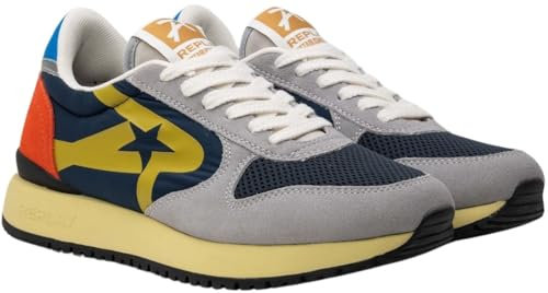Replay Herren Sneaker mit Schnürung, Mehrfarbig (Grey Navy 134), 45