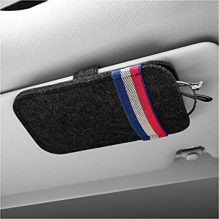 JNNJ Auto Sonnenbrillen Clip Aufbewahrungskoffer, Sonnenblende Brillenetui, Brillenhalter für Auto, Universal Autozubehör, für Autos, Lieferwagen, SUVs(Schwarz)