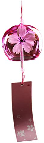 Japanische Windspiele Rosa Kirsche/Rot/Blau Glas Windglocken Handgemachte Anhänger Outdoor Indoor Geburtstagsgeschenk Für Freunde Liebhaber Eltern Stil