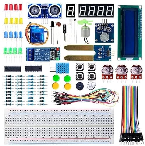SB Components Arduino Starter Kit, 33 Modules, 24 Lessons, Ultimate Kit, Breadboard, Jumper Wires, Resistors, LEDs, Relay, Sensors
