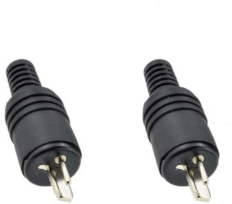 tooloflife 2 Pin DIN Speaker Plug, 2 Pcs 2-Pin HiFi Loudspeaker Cable Connector Plug with Screw Terminals for DVD Player, Speaker Amplifiers