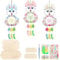 MONCAP 5 Stück Osterhasen Bastelset Kinder Ostern Holz zum Bemalen Osterhasen Kreativset Kinder Traumfänger Basteln für Mädchen Jungen Frühling Ostern Party Geschenk