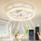 papasbox Deckenleuchte mit Ventilator 48cm | LED Deckenventilator mit Beleuchtung Lampe 70W | Deckenlampe Fernbedienung Dimmbar 3 Farbtemperatur 6 Geschwindigkeiten für Wohnzimmer Schlafzimmer Weiß