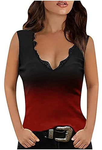 tsaChick Tanktops Frauen Damen Sport Yoga Tank Top mit Integriertem BH 2 in 1 Gym Shirt Sport Fitness Oberteile Rot S