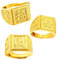 3pcs Herren-Ring Vergoldet Reich/Glück/Reichtum Band Siegelring Bandring einstellbare Größe Vatertag Geschenk Schmuck Geeignet für Männer