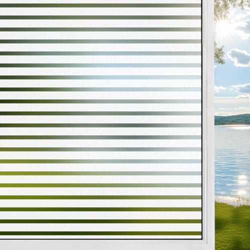DIFIT Vinilos para Cristales 60x200cm, Rayas Medianas Escarchado Vinilo Adhesivo Cristal Autoadhesivos Electrostaticos Vinilo Ventana Translucido Anti UV Lámina Privacidad Ventana para Hogar Oficina