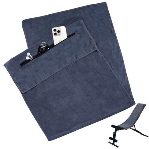 Flow fire Sporthandtuch Fitnessstudio, 120x50cm Handtuch Fitnessstudio mit Reißverschluss für Sport Gym Handtuch