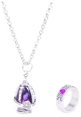 Magi Madoka Magica Halskette Ringe 2Stück Satz Soul Gem Anhänger Halskette Soul Gem Ringe Akemi Homura Cosplay Requisiten