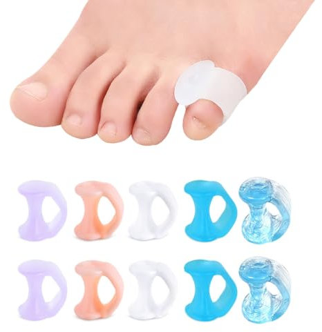 Youery 10 Stück Zehentrenner, Zehenspreizer kleiner zeh Zehenspreizer Silikon zehenspreizer hallux valgus Gel Zehenstrecker Toe Spreader für Vermeiden Überlappende Zehen und Schützen Zehen
