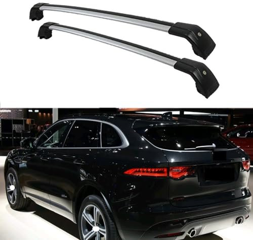 CCLXWY 2 Stück Aluminium Dachträger Relingträger für Jaguar F-Pace F Pace 2016-2022,Dachgepäckträger-Alu Relingträger,für Fahrradträger,Dachboxen Oder Als Skihalter,C