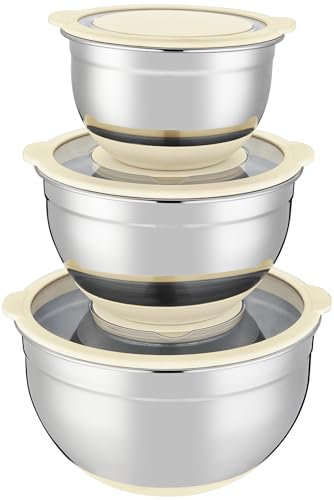 Batterie de cuisine Arthur Martin Lot de 3 bols mélangeurs 16/20/24 cm chamapgne AM336