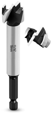 NICAVKIT Professioneller Forstnerbohrer 18 mm für Holz, Holzbohrer Bit mit Sechskantschaft, Topfbohrer Kunstbohrer