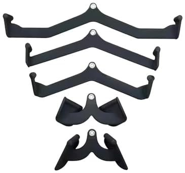 5-Piece Lat Pulldown Attachments Set - Versatile V Bars for Pulley Cable Machines | Ideal Pull Down Handles for Back Strength Training