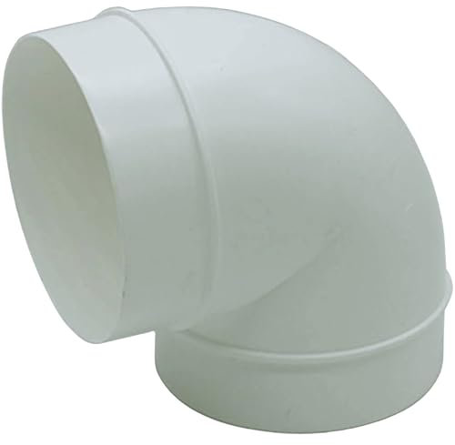 EDE Group 90 Degree Pipe Bend 100mm Flexible Ducting - 4 Inch Round PVC - Easy Connection for HVAC, Bathroom, Kitchen, Dryer, Hydroponics, Whole-House Ventilation