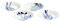 Royal Doulton 1815 Pacific - Set di 4 piatti da 16 cm, motivo misto 2025, colore: Blu