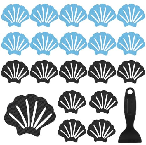 Sctmda Autocollants Antidérapants Baignoire 20 Pièces Autocollants de Douche Antidérapants Stickers Anti Glisse Bandes de Baignoire de Sécurité Antidérapants pour Escaliers Baignoire avec Grattoir