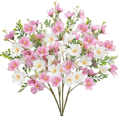 Zythrem 4 Fiori Azalea Artificiali 78 Cm, Fiori di Seta Rosa Per Decorazioni, Composizioni Floreali Primaverili Per Vasi, Decorazioni ds Tavola per La Casa, San Valentino, Festa