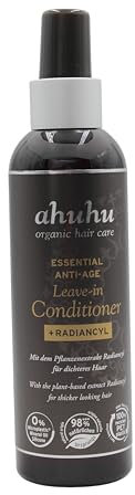 ahuhu ESSENTIAL ANTI-AGE Leave-In Conditioner (200 ml) – Leave In Haarpflege Für Damen, Hair Care Mit Radiancyl & Bio-Pfefferminzextrakt, Stärkt & Pflegt Das Haar, Für Mehr Glanz & Fülle