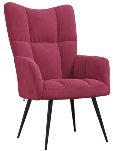 KATERYY Sessel Weinrot Samt,Bequemer Sessel aus Samt mit elegantem Design für Moderne Wohnlandschaften Wohnzimmer, Sessel