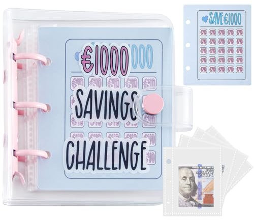 Budget Planner Deutsch Budget Planer Geld Organizer, 1000 Euro Mini Binder Spar Challenge mit Geldumschlägen Einfach Und Spielerisch Geld Sparen Challenge